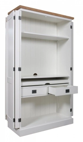 Dulap cu masa birou Lovely Kubic Oak, lemn masiv si mdf, 100 x 45 x 180 cm - Img 4