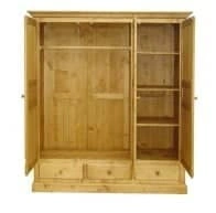 Dulap dormitor cu 3 usi si 3 sertare lemn masiv, Casa Maria 179 x 61 x 202 cm - Img 3