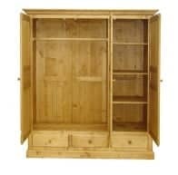 Dulap dormitor cu 3 usi si 3 sertare lemn masiv, Inka Flaveur, 179 x 61 x 202 cm - Img 3