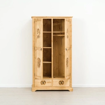 Dulap dormitor lemn masiv Rustic Alpin cu 2 usi si 2 sertare, 110 x 65 x 200 cm - Img 4