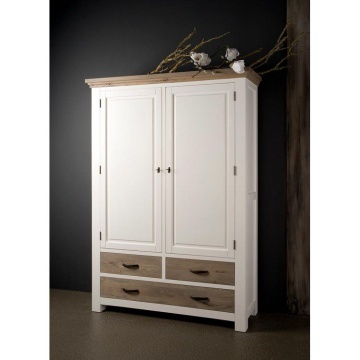 Dulap dormitor Mont Blanc 2 usi si 3 sertare lemn masiv, 140 x 45 x 200 cm - Img 1