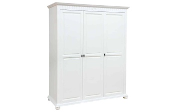 Dulap dormitor Noblesse cu 3 usi, Lemn Masiv, 170 x 60 x 210 cm, Alb - Img 3