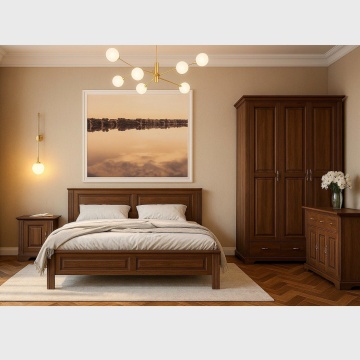 Dulap dormitor Nocce, 4 usi, cu oglinzi lemn masiv tei, 205 x 61 x 207 cm - Img 4