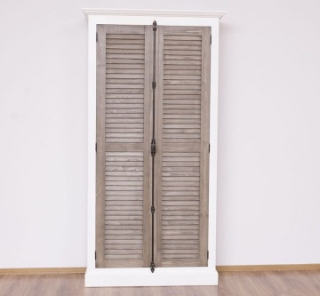 Dulap Mediterana lemn masiv, 2 usi cu tija metalica, 109 x 40 x 210 cm - Img 1