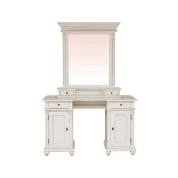 Masa de toaleta + Oglinda Francesca Classic Stil, vopsit alb, 140 x 48 x 194 cm - Img 1