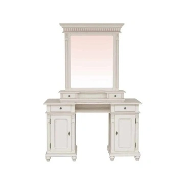 Masa de toaleta + Oglinda Francesca Classic Stil, vopsit alb, 140 x 48 x 194 cm