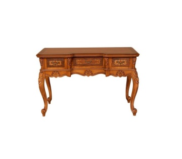 Masuta de toaleta cu 3 sertare Josephine Classic Stil, furnir nuc, 134 x 54 x H 86 cm - Img 1