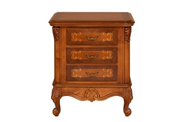 Noptiera Josephine Classic Stil cu 3 sertare, furnir nuc, 61 x 41.5 x H 67 cm - Img 2