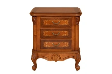 Noptiera Josephine Classic Stil cu 3 sertare, furnir nuc, 61 x 41.5 x H 67 cm - Img 2