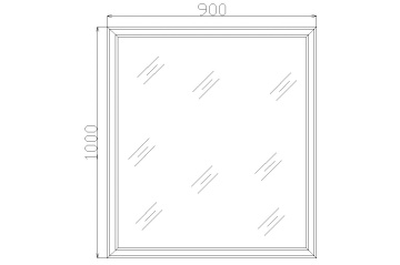 Oglinda dormitor Milano, Lemn Masiv furniruit, 90 x 100 cm - Img 3