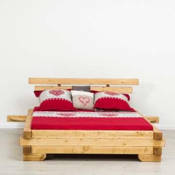 Pat dormitor Lemn Masiv Rustic, Barne Masive, 140 cm, 160 cm sau 180 x 200 cm - Img 4