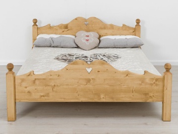 Pat rustic Lena lemn masiv, 90 x 200 cm, 140 cm, 160 cm sau 180 x 200 cm - Img 4