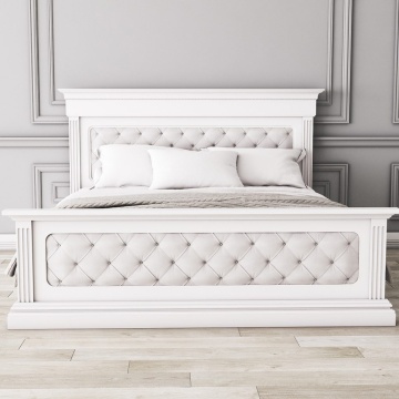 Pat Tapitat dormitor Siena Lemn Masiv, 100 cm, 120 cm, 140 cm, 160 cm sau 180 x 200 cm - Img 1