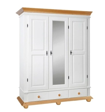 Set dormitor Teodora, 3 piese lemn masiv alb unt-miere, configurabil - Img 3
