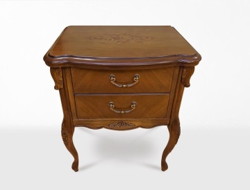 Set mobila dormitor Monalisa Classic Stil, 4 piese, finisaj furnir nuc cu intarsie - Img 7