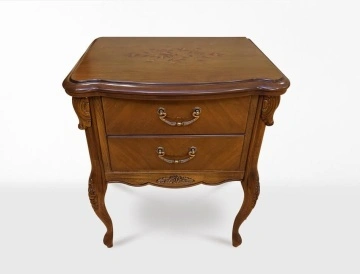Set mobila dormitor Monalisa Classic Stil, 4 piese, finisaj furnir nuc cu intarsie - Img 7