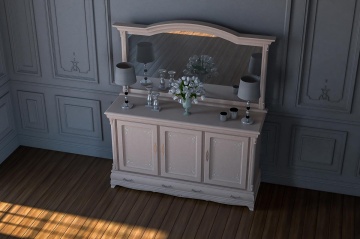 Bufet lemn masiv Royal cu 3 usi si 2 sertare, lemn masiv, 180 x 55 x 105 cm - Img 1