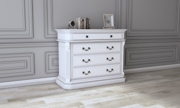 Comoda cu 4 sertare dormitor Siena, lemn masiv, 135 x 55 x 104.7 cm - Img 2