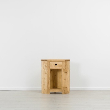 Comoda de colt Lemn Masiv Rustic Ana cu 1 sertar si 1 usa, 77 x 54 x 89 cm - Img 3
