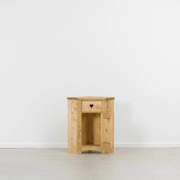 Comoda de colt Lemn Masiv Rustic Ana cu 1 sertar si 1 usa, 77 x 54 x 89 cm - Img 3