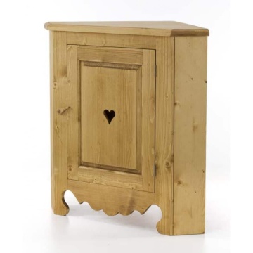 Comoda de colt Rustika cu 1 usa, Lemn masiv rustic, 90 x 57 x 90 cm - Img 6