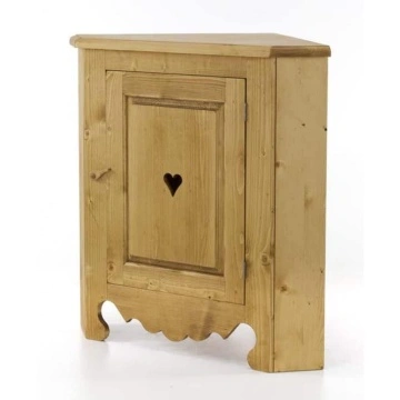 Comoda de colt Rustika cu 1 usa, Lemn masiv rustic, 90 x 57 x 90 cm - Img 6