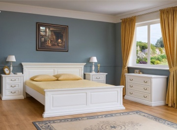 Comoda Donatello Classic Stil cu 3 sertare, finisaj vopsit alb, 118 x 55 x 78 cm - Img 2