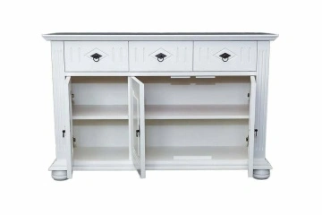 Comoda dormitor Noblesse lemn masiv alb, 115 x 41 x 74 cm - Img 4