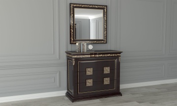 Comoda dormitor Romina cu 3 sertare, lemn masiv, 130 x 55 x 102 cm - Img 1