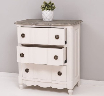 Comoda Galbee lemn masiv, 3 sertare soft-close, 80 x 46 x 90 cm - Img 4