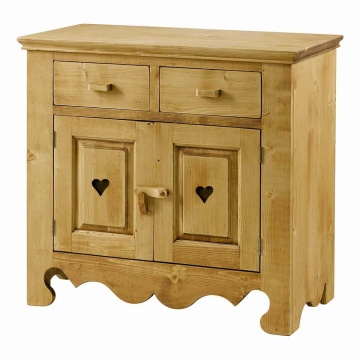 Comoda Lemn Masiv dormitor Rustic Flame cu 2 usi 2 sertare, 90 x 46 x 85 cm - Img 6
