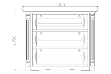 Comoda lemn masiv dormitor Sofia, 3 sertare, 130 x 55 x 105 cm - Img 3