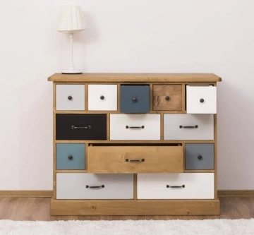 Comoda lemn masiv multicolor cu 13 sertare My Julietta, 120 x 48 x 95 cm - Img 3