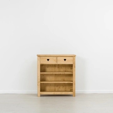 Comoda Lemn Masiv Rustic Ana 2 sertare si 3 rafturi, 100 x 42 x 107 cm - Img 2