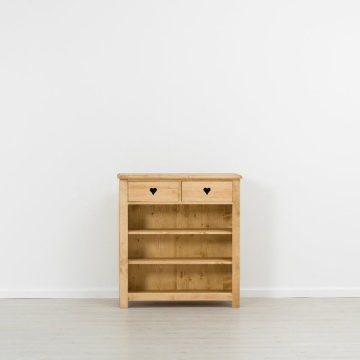 Comoda Lemn Masiv Rustic Love 2 sertare si 3 rafturi, 100 x 42 x 107 cm - Img 2
