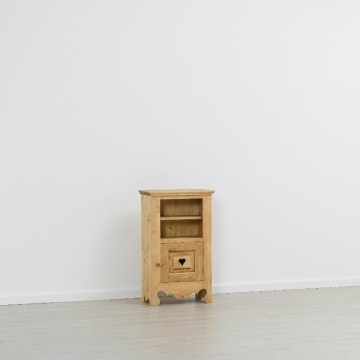 Comoda Rustic Flame cu 1 usa si nisa Lemn masiv rustic, 55 x 30 x 91 cm - Img 2