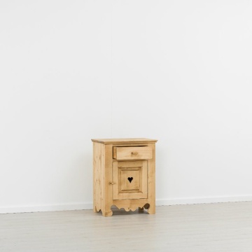 Comoda Rustika cu 1 usa si 1 sertar, Lemn masiv rustic, 65 x 46 x 85 cm - Img 2