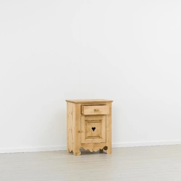 Comoda Rustika cu 1 usa si 1 sertar, Lemn masiv rustic, 65 x 46 x 85 cm - Img 2
