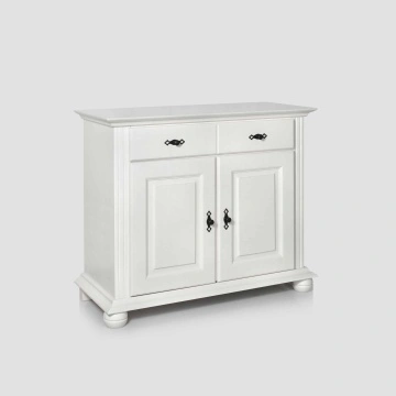 Comoda Sara, lemn masiv, 2 usi si 1 sertar, 103 x 45 x 86.5 cm, alb unt