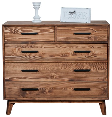 Comoda Terra Home cu 3+2 sertare, lemn masiv, 98 x 45 x 85 cm - Img 2