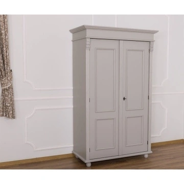 Dulap cu 2 usi si margini ornamentate lemn m,asiv, 110 x 58 x 180 cm - Img 2