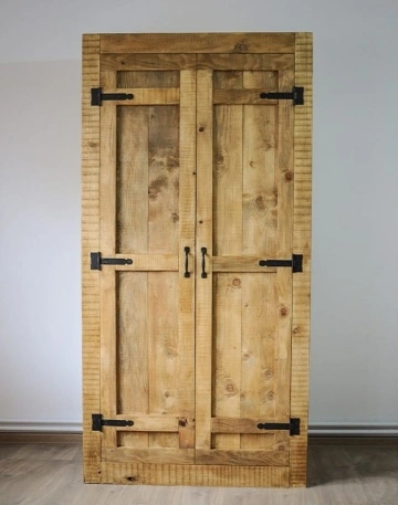 Dulap de haine Equator, 2 usi, lemn masiv pin, 100 x 56 x 200 cm