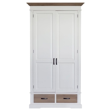 Dulap dormitor Mont Blanc 2 usi si 2 sertare lemn masiv, 119 x 61 x 220 cm - Img 2