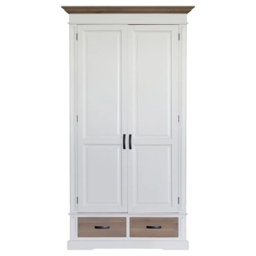 Dulap dormitor Mont Blanc 2 usi si 2 sertare lemn masiv, 119 x 61 x 220 cm - Img 2