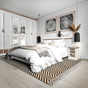 Dulap dormitor Mont Blanc 2 usi si 2 sertare lemn masiv, 119 x 61 x 220 cm - Img 6