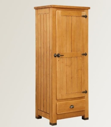 Dulap dormitor Montana lemn masiv, 1 usa si 1 sertar, 75 x 56 x 185 cm - Img 1