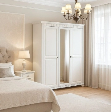 Dulap dormitor Noblesse cu 3 usi, oglinda, Lemn Masiv, 170 x 60 x 210 cm