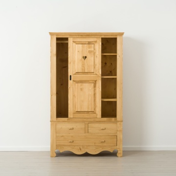Dulap dormitor rustic cu 2 usi culisante lemn masiv, 120 x 55 x 200 cm - Img 2