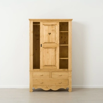 Dulap dormitor rustic cu 2 usi culisante Rustika lemn masiv, 120 x 55 x 200 cm - Img 2