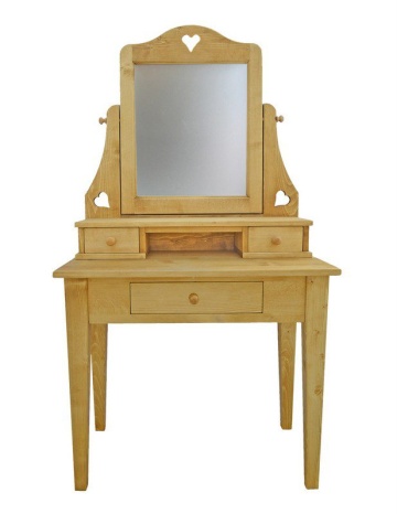 Masa de Toaleta Rustica din Lemn Masiv, 85 x 45/23 x 161 cm - Img 2